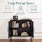 Best Choice Products 2-Door Slatted Storage Cabinet, Accent Furniture w/ Non-Scratch Foot Pads